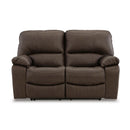  Manufacturer Color_Dark Brown -- Signature Design by Ashley Leesworth Reclining Leather Match Loveseat IMAGE 3
