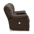  Manufacturer Color_Dark Brown -- Signature Design by Ashley Leesworth Reclining Leather Match Loveseat IMAGE 4
