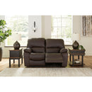  Manufacturer Color_Dark Brown -- Signature Design by Ashley Leesworth Reclining Leather Match Loveseat IMAGE 6