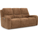 Flexsteel Aiden 1039-62PH Power Reclining Sofa with Power Headrests - Cappuccino - Maison Elegance Furniture LLC