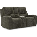 Flexsteel Aiden 1039-64PH Pwr Reclining Loveseat w/Console and Pwr Headrests - Grey - Maison Elegance Furniture LLC