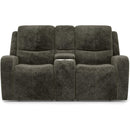 Flexsteel Aiden 1039-64PH Pwr Reclining Loveseat w/Console and Pwr Headrests - Grey - Maison Elegance Furniture LLC