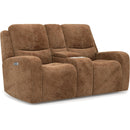 Flexsteel Aiden 1039-64PH Pwr Reclining Loveseat w/Console and Pwr Headrests - Cappuccino - Maison Elegance Furniture LLC