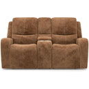 Flexsteel Aiden 1039-64PH Pwr Reclining Loveseat w/Console and Pwr Headrests - Cappuccino - Maison Elegance Furniture LLC