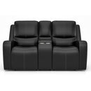 Flexsteel Aiden 1039-64PH Pwr Reclining Loveseat w/Console and Pwr Headrests - Midnight Black - Maison Elegance Furniture LLC