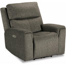 Flexsteel Jarvis 1828-50PH Power Recliner with Power Headrest - Mushroom - Maison Elegance Furniture LLC
