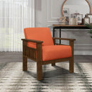  Manufacturer Color_Orange -- Helena 1048RN-1 Accent Chair with Storage Arms IMAGE 5
