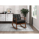  Manufacturer Color_Dark brown -- Homelegance Auden Rocking Leather Look Accent Chair IMAGE 5