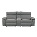  Manufacturer Color_2-tone grey --  Maroni 8259DG-2CNPWH* Power Double Reclining Love Seat with Center Console and Power Headrests IMAGE 1