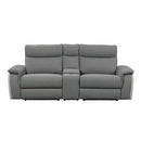Homelegance Maroni Power Reclining Leather Match Loveseat with Console - Maison Elegance Furniture LLC