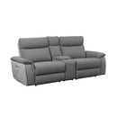 Homelegance Maroni Power Reclining Leather Match Loveseat with Console - Maison Elegance Furniture LLC