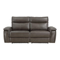  Manufacturer Color_Dark brown -- Homelegance Maroni Power Reclining Leather Match Loveseat IMAGE 1