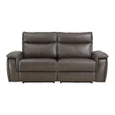  Manufacturer Color_Dark brown -- Homelegance Maroni Power Reclining Leather Match Loveseat IMAGE 1
