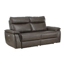  Manufacturer Color_Dark brown -- Homelegance Maroni Power Reclining Leather Match Loveseat IMAGE 2