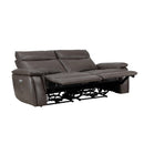  Manufacturer Color_Dark brown -- Homelegance Maroni Power Reclining Leather Match Loveseat IMAGE 4