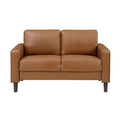 Manufacturer Color_Brown -- Homelegance Malcolm Stationary Leather Look Loveseat IMAGE 1