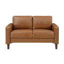  Manufacturer Color_Brown -- Homelegance Malcolm Stationary Leather Look Loveseat IMAGE 1