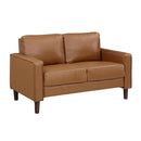  Manufacturer Color_Brown -- Homelegance Malcolm Stationary Leather Look Loveseat IMAGE 2