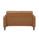  Manufacturer Color_Brown -- Homelegance Malcolm Stationary Leather Look Loveseat IMAGE 3
