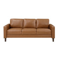  Manufacturer Color_Brown -- Homelegance Malcolm Stationary Leather Look Sofa IMAGE 1