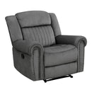  Manufacturer Color_Charcoal Motion Type_Manual -- Homelegance Brennen Fabric Recliner IMAGE 2