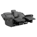  Manufacturer Color_Charcoal Motion Type_Power Recline -- Brennen 9204CC-2PW Power Double Reclining Love Seat with Center Console IMAGE 4