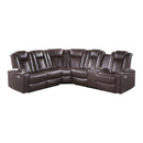  Homelegance Caelan 9366DB*SC 3 pc Power Reclining Sectional with Drop-Down Cup Holders, Reading Lights, Console, Storage Arms with Cup holders IMAGE 1