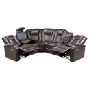  Homelegance Caelan 9366DB*SC 3 pc Power Reclining Sectional with Drop-Down Cup Holders, Reading Lights, Console, Storage Arms with Cup holders IMAGE 5