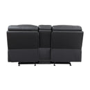  Homelegance Fabian 9388GRY-2 Double Glider Reclining Love Seat with Center Console, Receptacles and USB Ports IMAGE 3