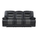  Homelegance Fabian 9388GRY-3 Double Reclining Sofa with Center Drop-Down Cup Holders, Receptacles and USB Ports IMAGE 1