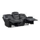  Homelegance Fabian 9388GRY-3 Double Reclining Sofa with Center Drop-Down Cup Holders, Receptacles and USB Ports IMAGE 4