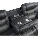  Homelegance Fabian 9388GRY-3 Double Reclining Sofa with Center Drop-Down Cup Holders, Receptacles and USB Ports IMAGE 5