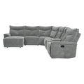  Manufacturer Color_Dark grey -- Tesoro 9509DG*65LRR 6 pc Modular Reclining Sectional with Left Chaise IMAGE 1