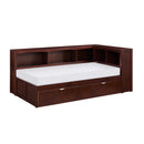  Homelegance Rowe B2013BCDC-1BCR* Twin Bookcase Corner Platform Bed with Twin Trundle IMAGE 1