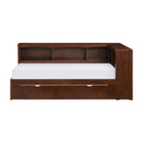  Homelegance Rowe B2013BCDC-1BCR* Twin Bookcase Corner Platform Bed with Twin Trundle IMAGE 2