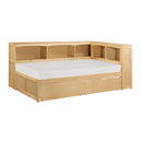  Homelegance Bartly B2043BC-1BCT* Twin Bookcase Corner Platform Bed with Storage Boxes IMAGE 1