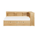  Homelegance Bartly B2043BC-1BCT* Twin Bookcase Corner Platform Bed with Storage Boxes IMAGE 2