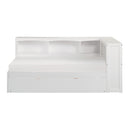  Homelegance Galen B2053BCW-1BCR* Twin Bookcase Corner Platform Bed with Twin Trundle IMAGE 2