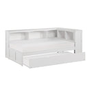  Homelegance Galen B2053BCW-1BCR* Twin Bookcase Corner Platform Bed with Twin Trundle IMAGE 3