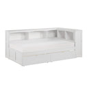  Homelegance Galen B2053BCW-1BCT* Twin Bookcase Corner Platform Bed with Storage Boxes IMAGE 1