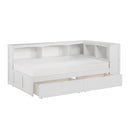  Homelegance Galen B2053BCW-1BCT* Twin Bookcase Corner Platform Bed with Storage Boxes IMAGE 3