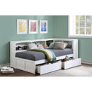  Homelegance Galen B2053BCW-1BCT* Twin Bookcase Corner Platform Bed with Storage Boxes IMAGE 4
