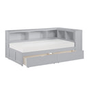  Homelegance Orion B2063BC-1BCT* Twin Bookcase Corner Platform Bed with Storage Boxes IMAGE 3