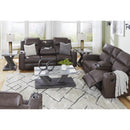  Manufacturer Color_Umber -- Signature Design by Ashley Lavenhorne Rocker Leather Look Recliner IMAGE 9