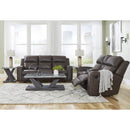  Manufacturer Color_Umber -- Signature Design by Ashley Lavenhorne Reclining Leather Look Loveseat with Console IMAGE 13