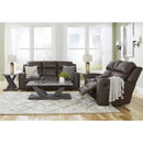  Manufacturer Color_Umber -- Signature Design by Ashley Lavenhorne Reclining Leather Look Loveseat with Console IMAGE 14