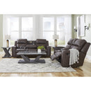  Manufacturer Color_Umber -- Signature Design by Ashley Lavenhorne Reclining Leather Look Loveseat with Console IMAGE 17