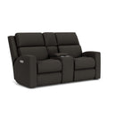 Flexsteel Score 2805-601L-984-02 Power Reclining Loveseat with Console and Power Headrests and Lumbar - Pewter - Maison Elegance Furniture LLC