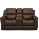 Flexsteel Henry 1041-64PH Power Reclining Console Loveseat w/ PHRs & Lumbar - Maison Elegance Furniture LLC