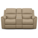 Flexsteel Henry 1041-64PH Power Reclining Console Loveseat w/ PHRs & Lumbar - Maison Elegance Furniture LLC